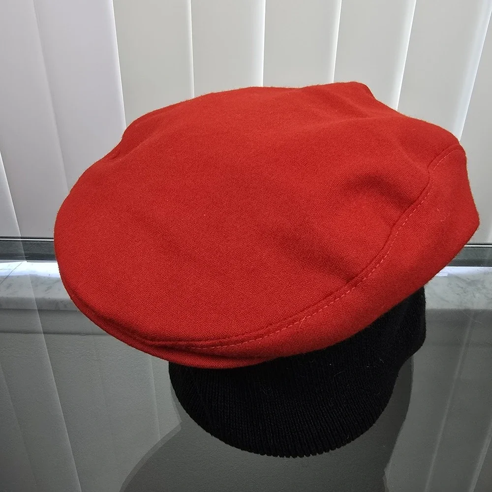 Vintage Pendleton Red Newsboy Cabbie Wool Ivy Flat Cap Hat USA‎ Made Size Large